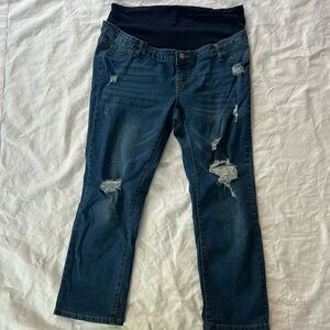 Shein distressed maternity Jeans